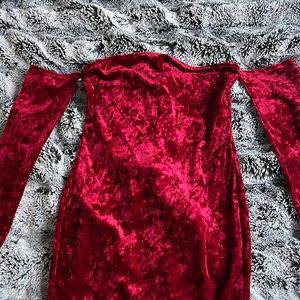 Velvet Bandeau Bodycon Dress